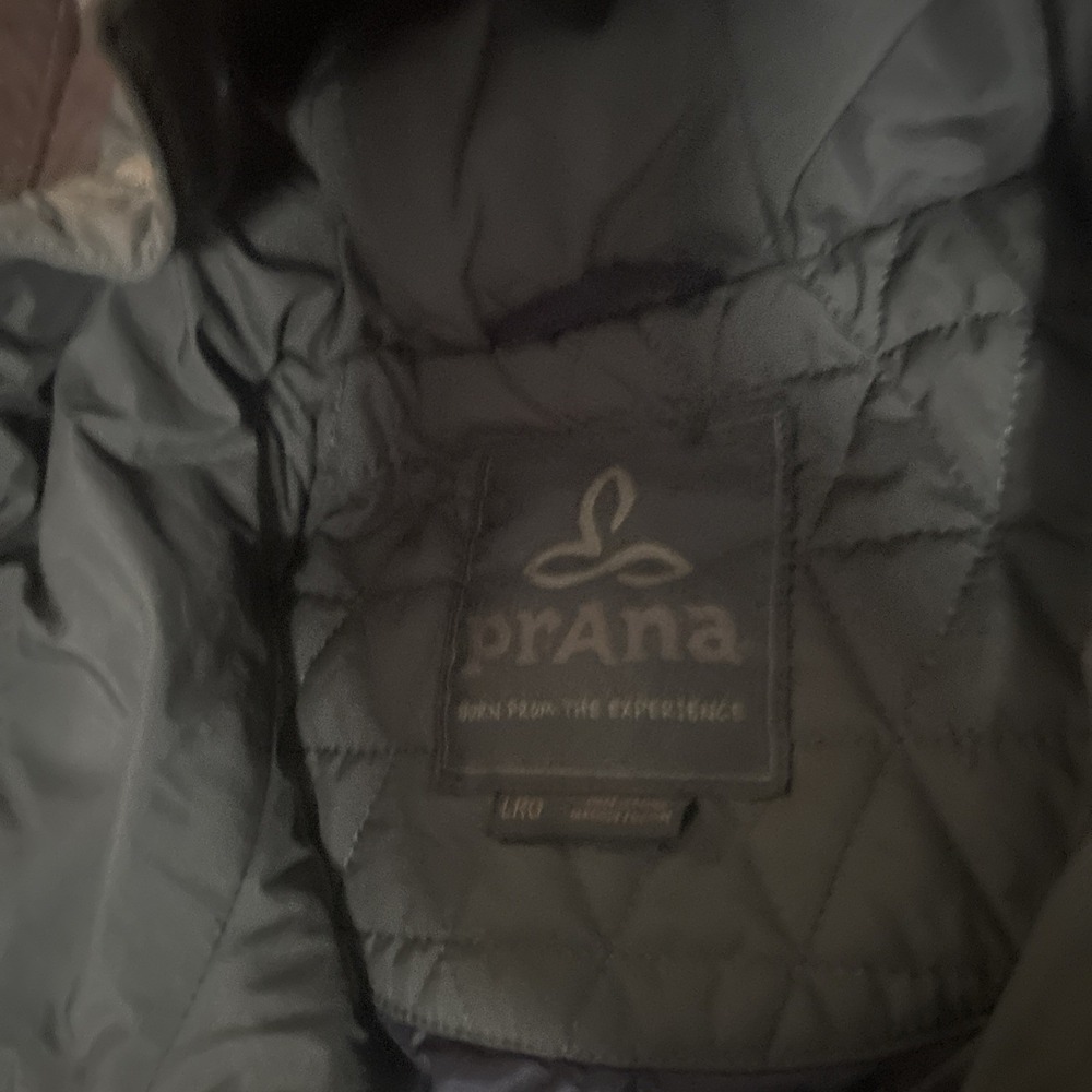 Prana Jacket L Insulated Quilted Parka Women Large Green Hooded Jacket Outdoors - Picture 3 of 11